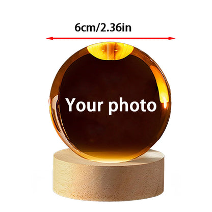 Customized personalized crystal ball night light