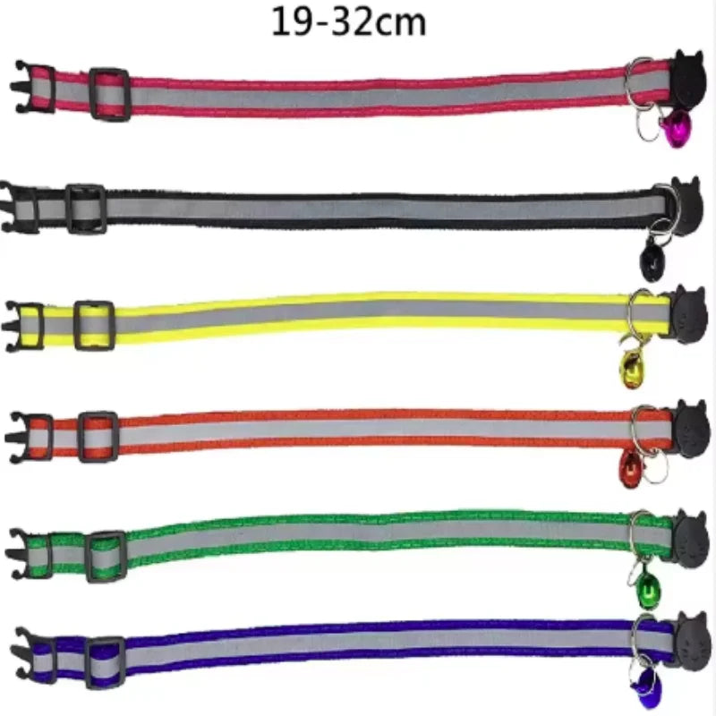 Colorful Reflective Breakaway Cat Collar with Bell