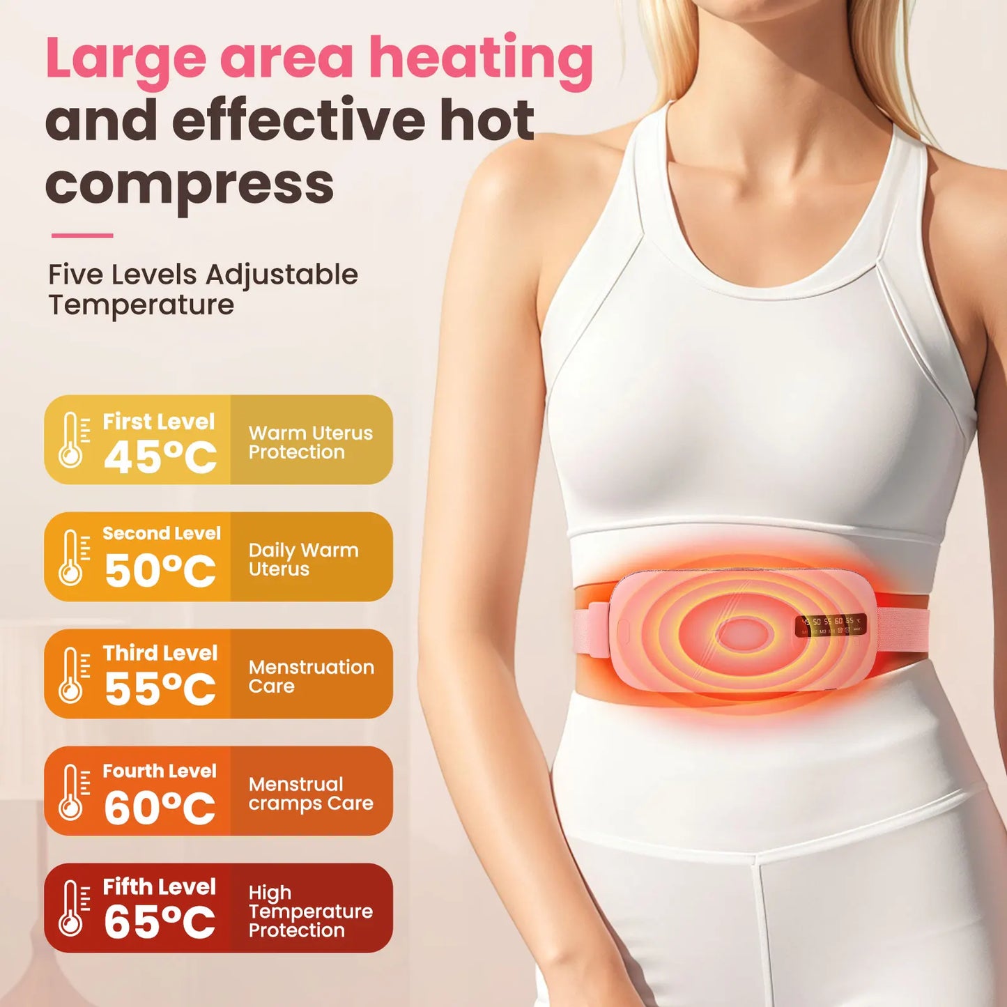 Electric Heating Pad Menstrual Cramp Massager Belt Women