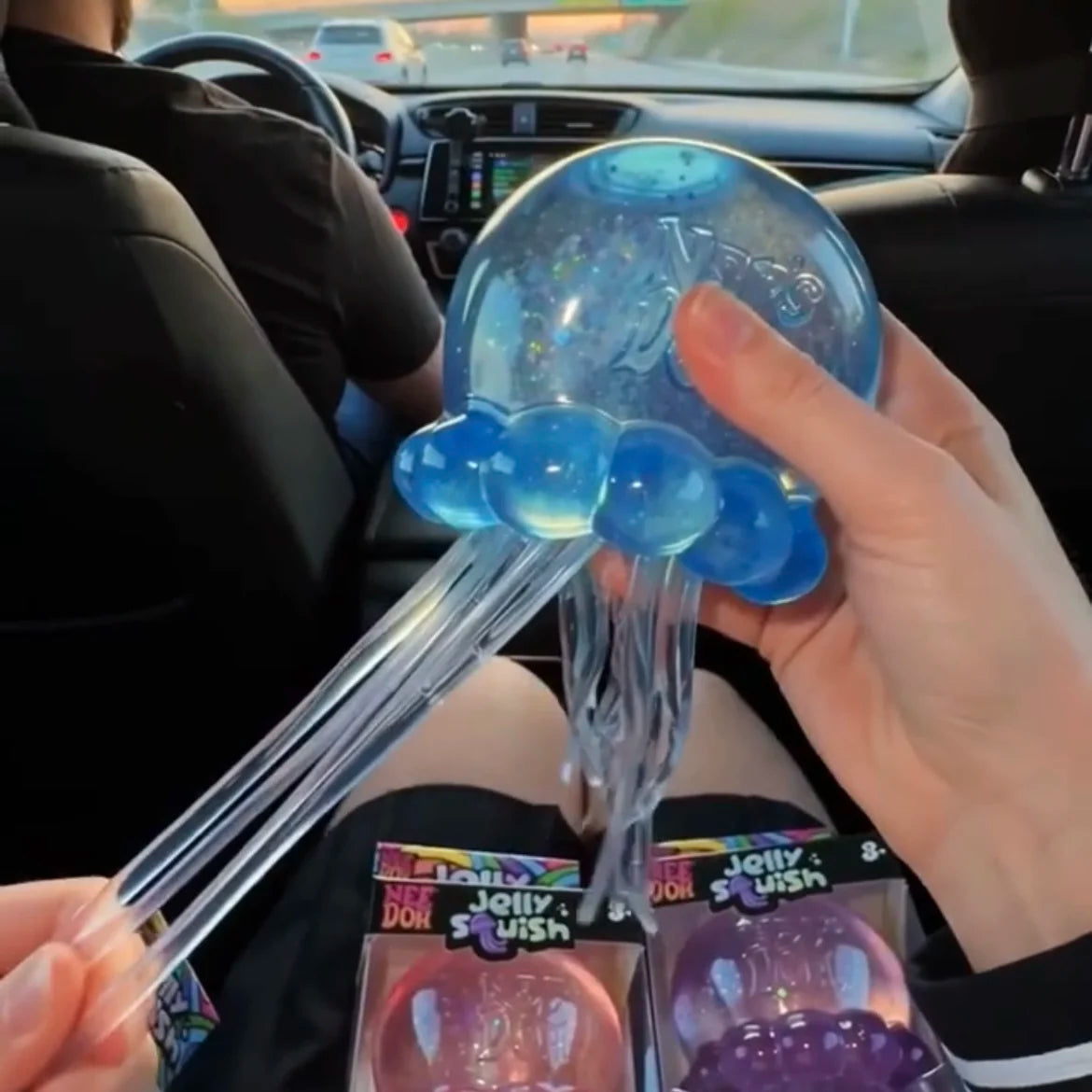 Jellyfish and Cube Squid Toys Soft Jelly Squeezing Stress