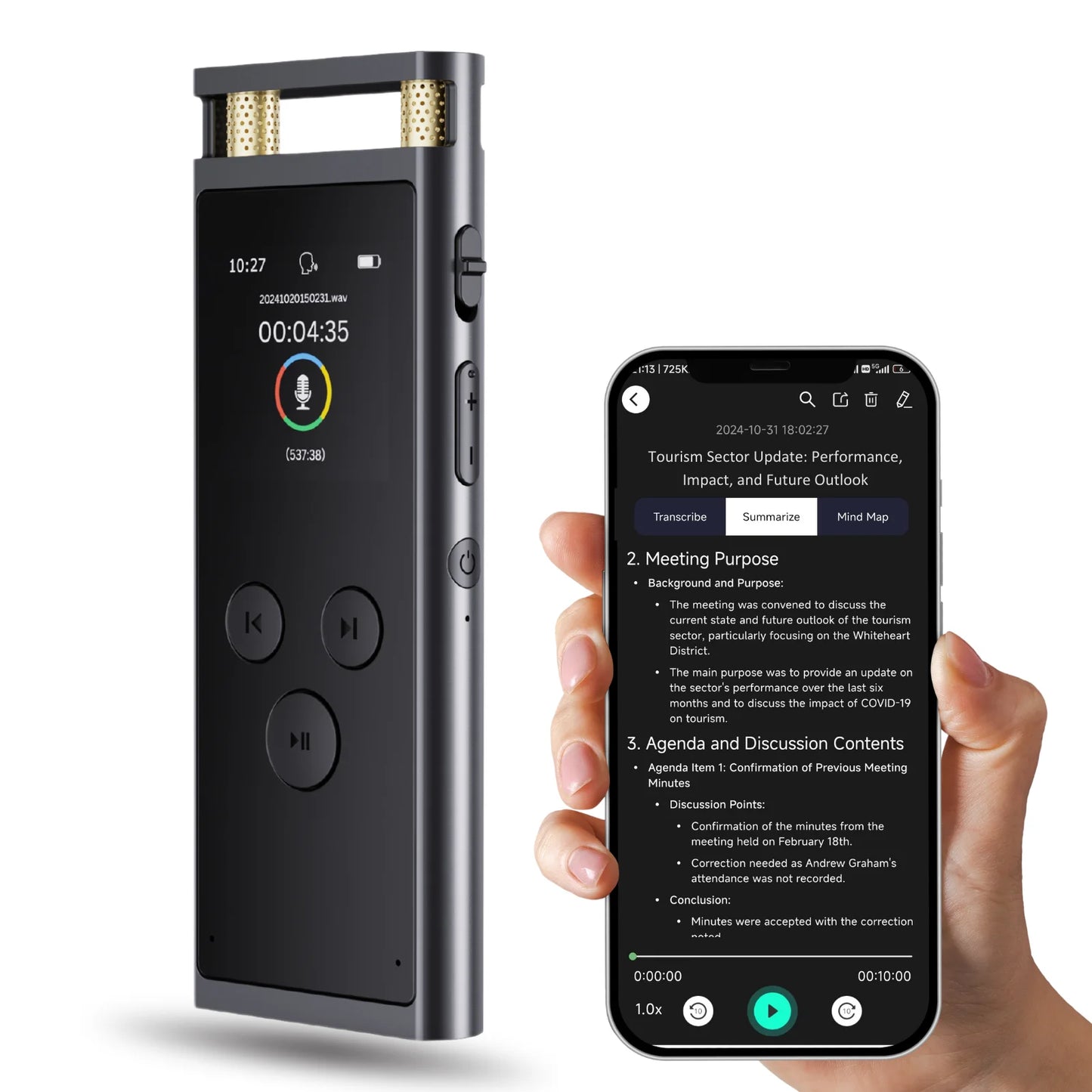 AI Voice Recorder transcription, Translation, Summary