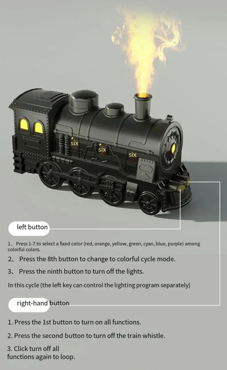 Steam Train Essential Oil Diffuser with Light Train Humidifier
