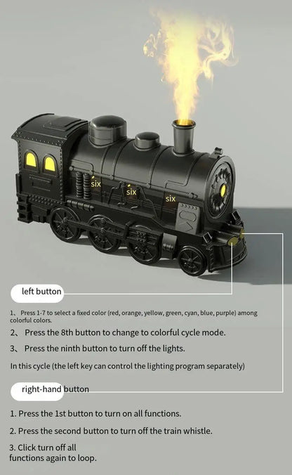 Steam Train Essential Oil Diffuser with Light Train Humidifier
