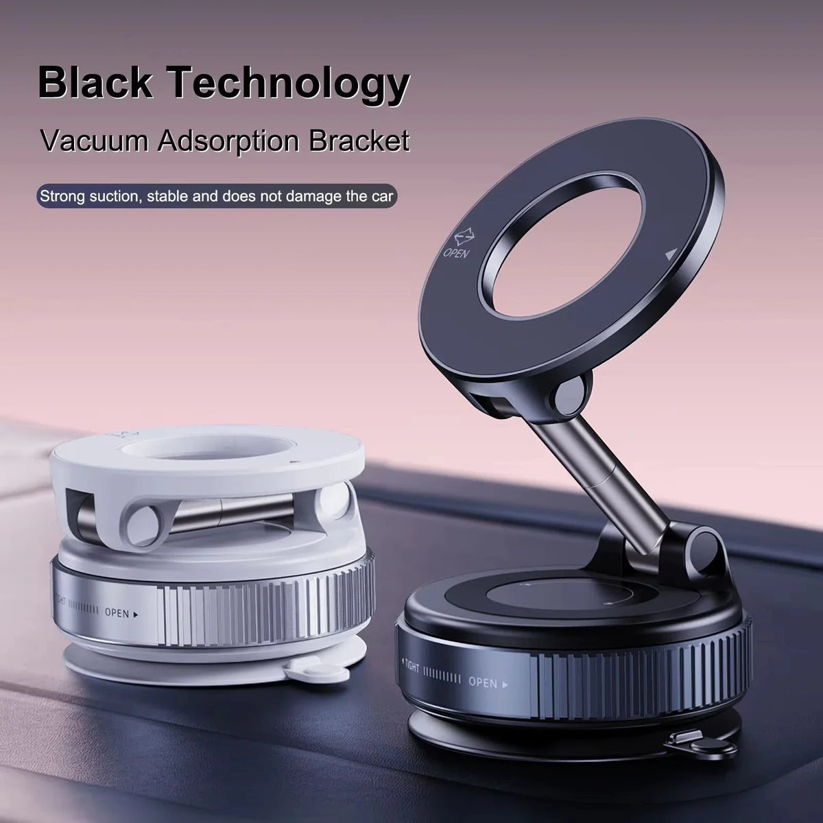 Car Mount Electric Vacuum Magnetic Holder Foldable Suction Stand