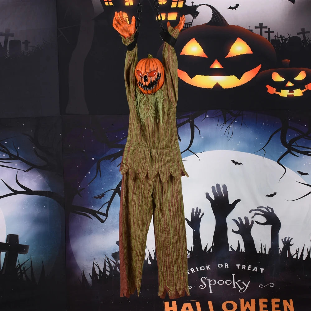 Halloween Decoration Hanging Pumpkin Head Scream