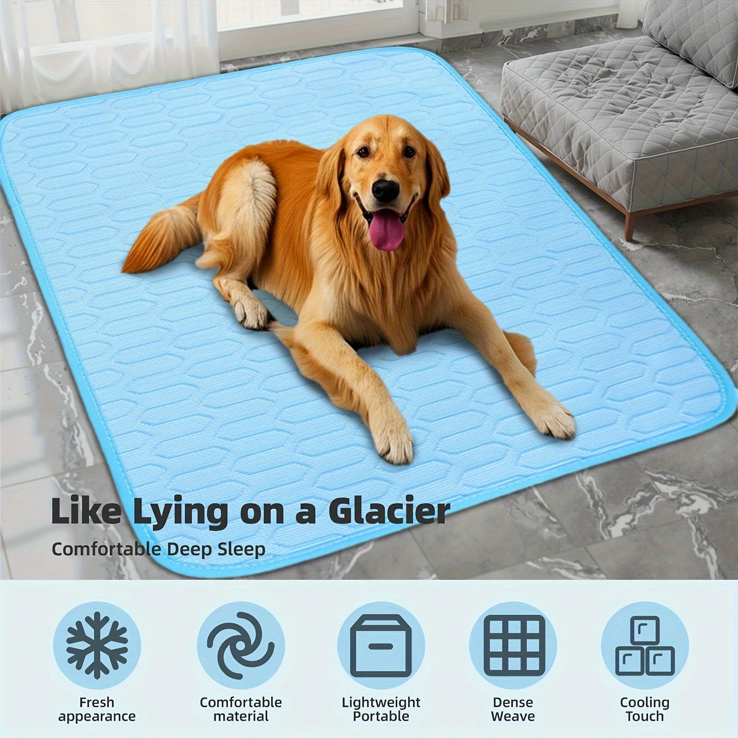 Ice-Cool Summer Pet Cooling Mat and Bed Sweat-Absorbent