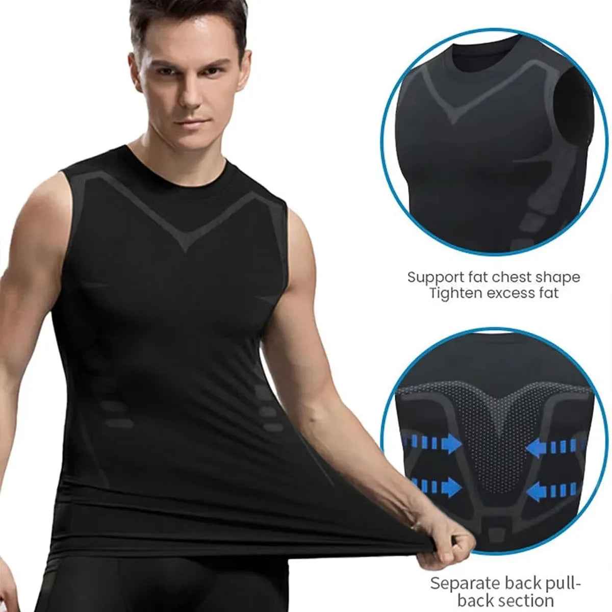 New Summer Fitness Compression Shirt For Men Shaping Sleeveless