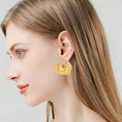 Design Stereo 3D Rose Earrings Y2K Colorful Flower Drop Earring