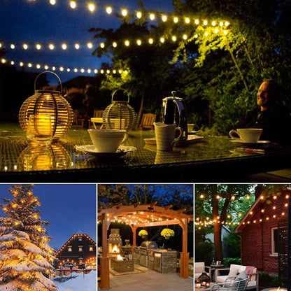 Solar G40 Outdoor String Lights with Remote Controls LED Decor