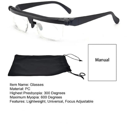 Focus Adjustable Glasses Dial Vision Myopia Presbyopia