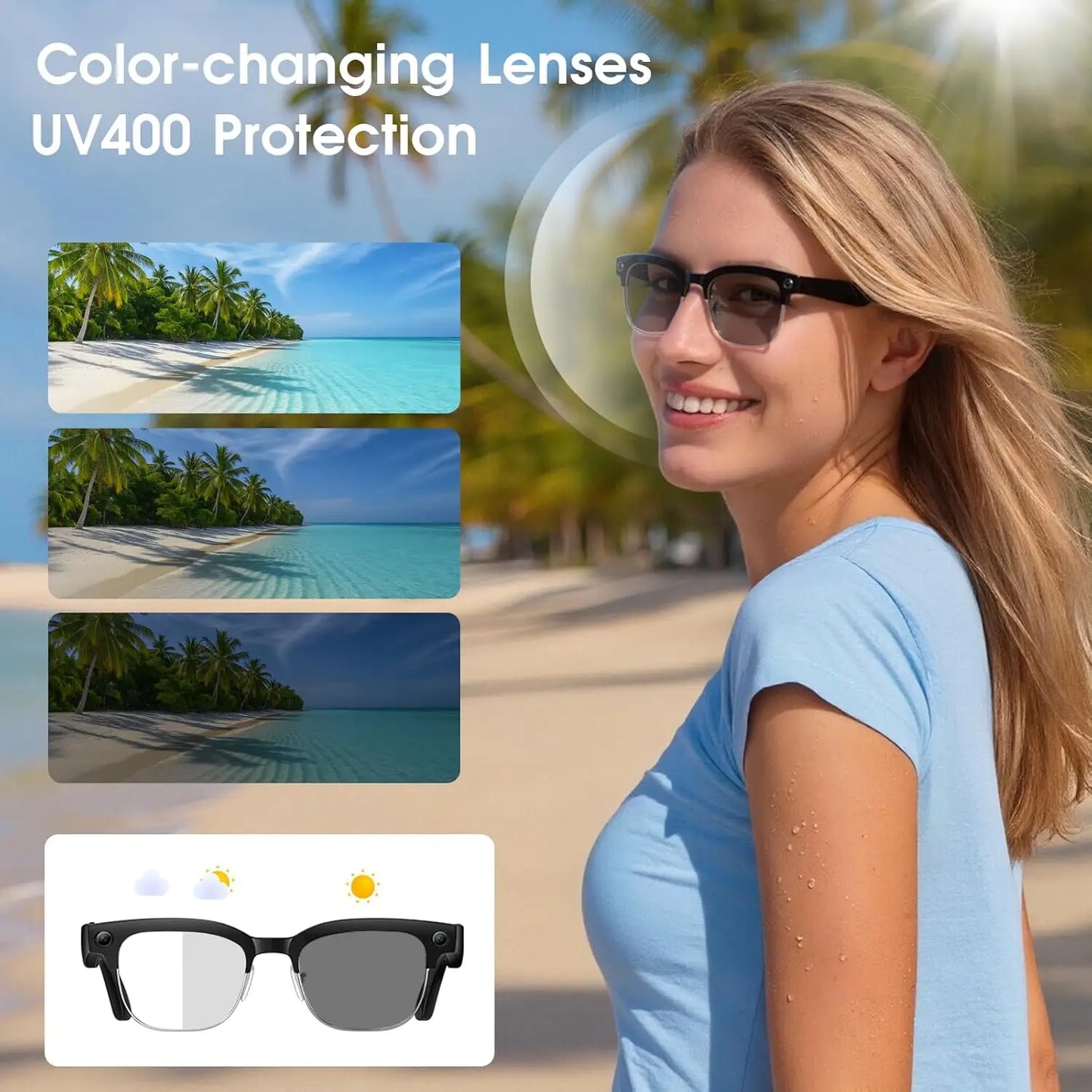 New Men Smart AI Glasses 4K HD 800MP Camera Chat GPT