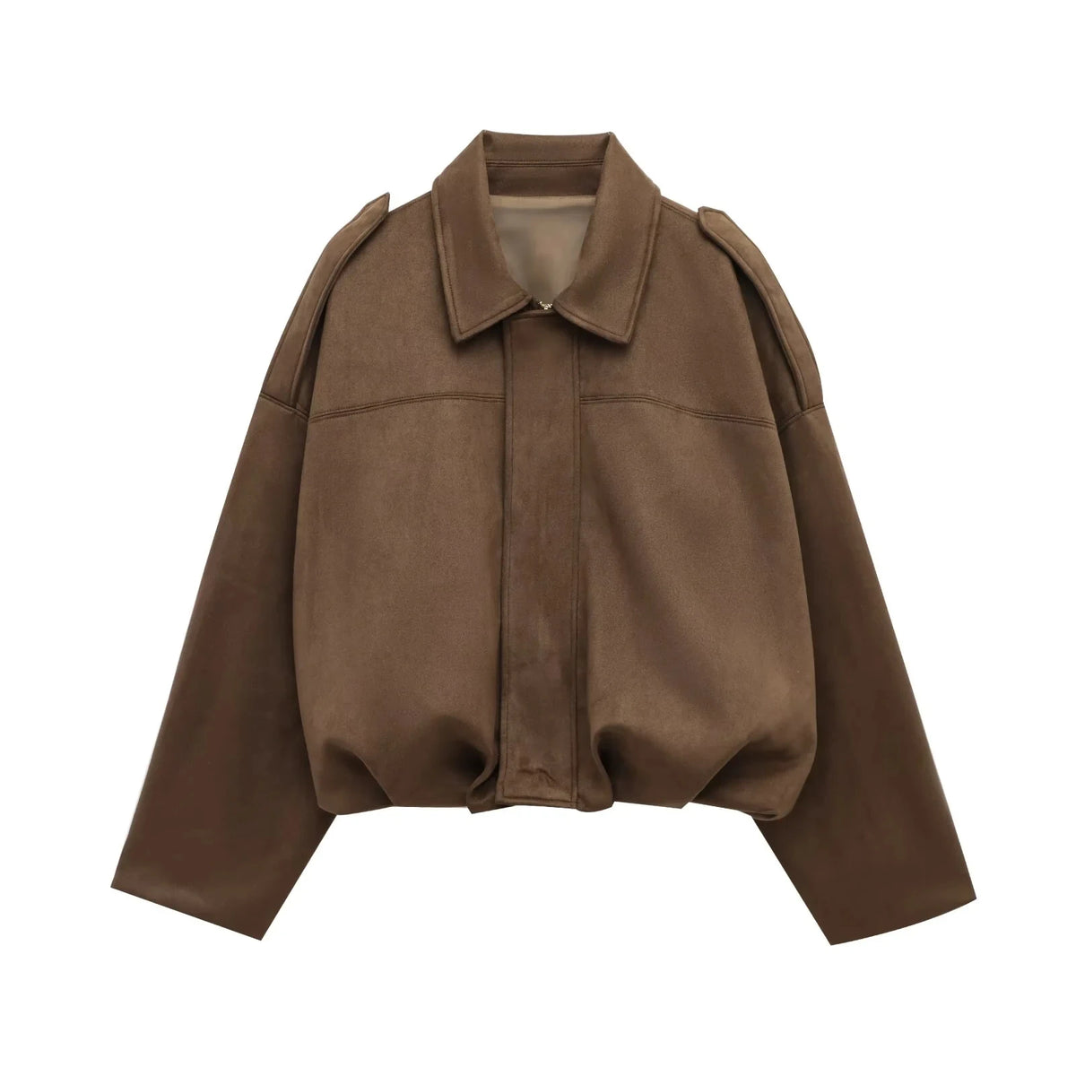 Women's Street Fashion Solid Coats Bat Sleeves Vintage Jackets