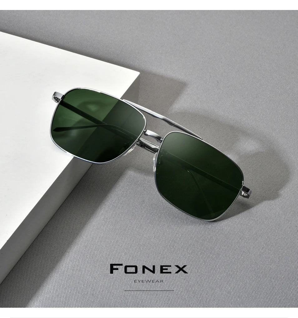 FONEX Pure Titanium Polarized Sunglasses Men Folding