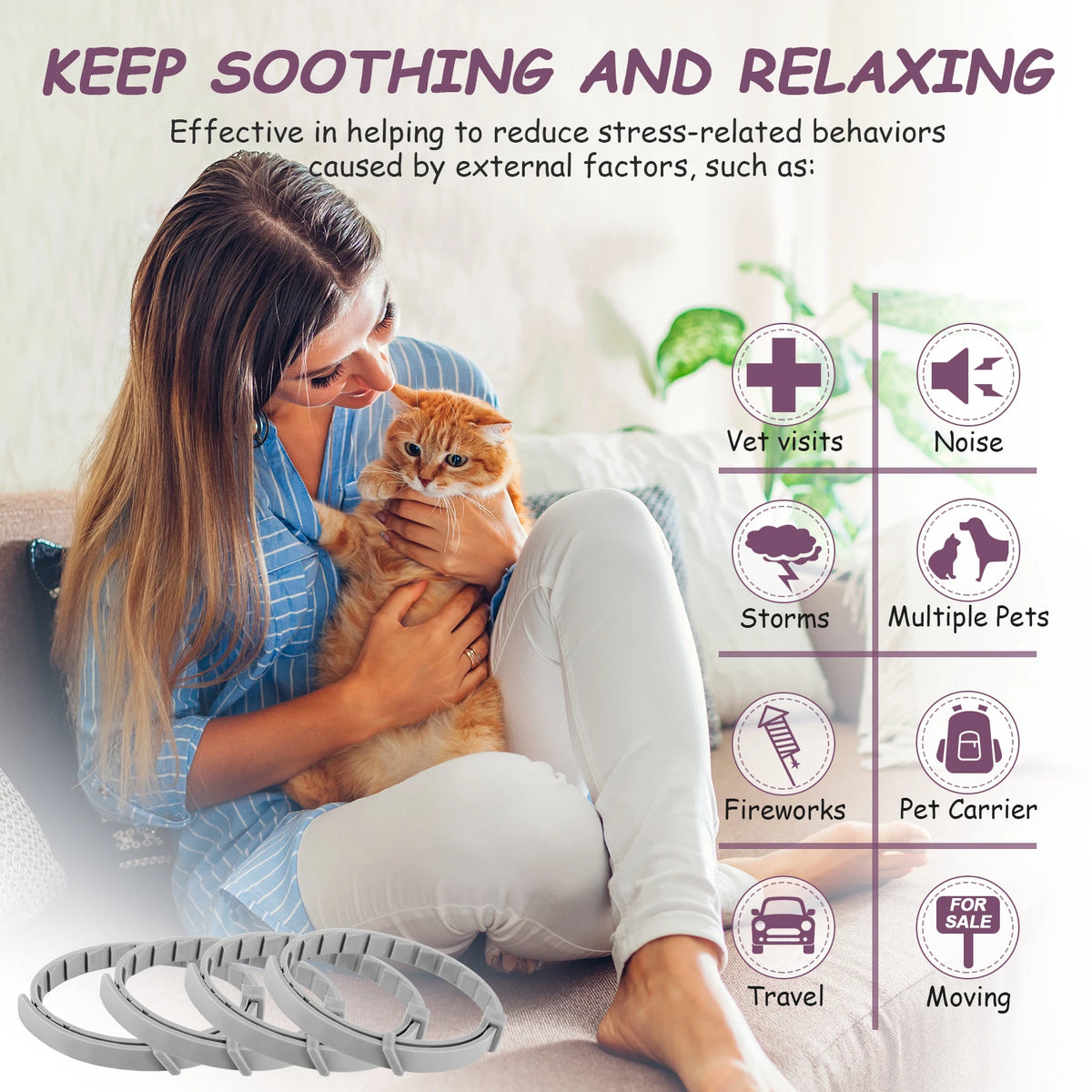 Pet Calming Collar Adjustable Anxiety Pheromone