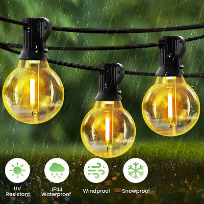 Solar G40 Outdoor String Lights with Remote Controls LED Decor