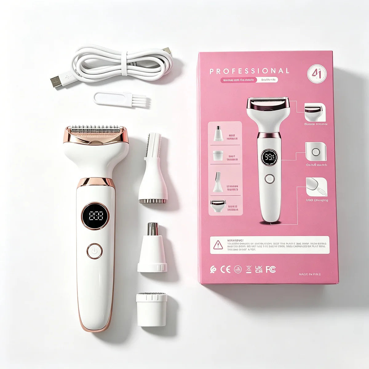 4 in 1 Lady Body Electric Trimmer Eyebrow Nose Women