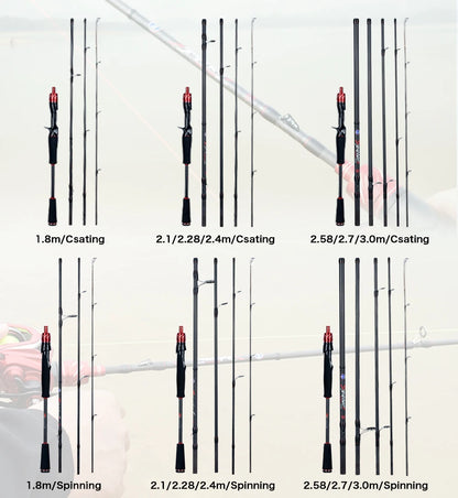 Carbon Fishing Rod for Travelers Baitcasting