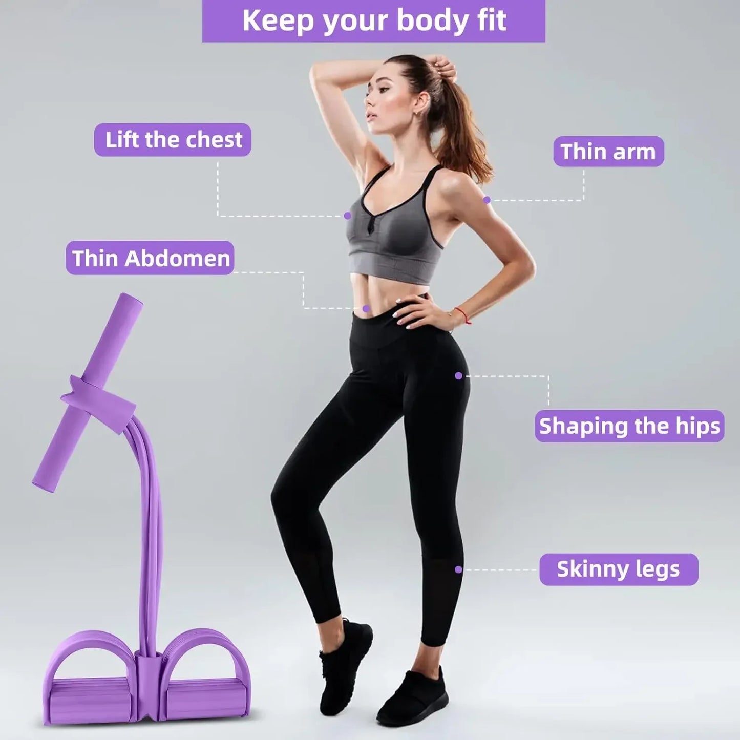 4-Level Resistance Band Tensioner with Non-Slip Handles
