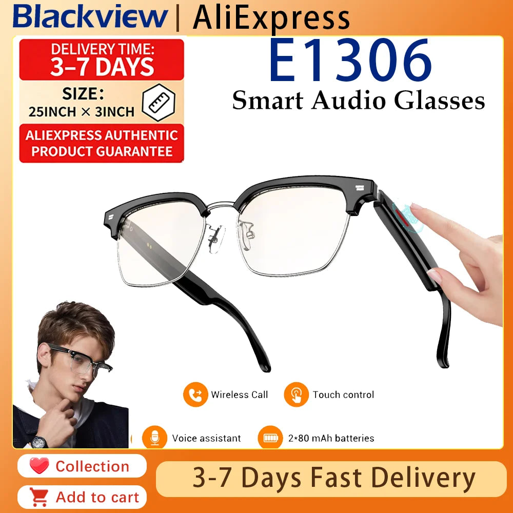 IOWODO E1306 Smart Glasses AI Voice Anti-UV Sunglasses