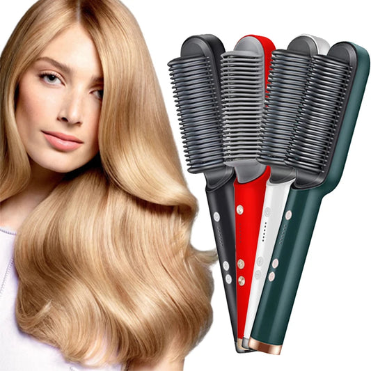 Electric Heating Comb Hair Straightener Portable Fast Heating