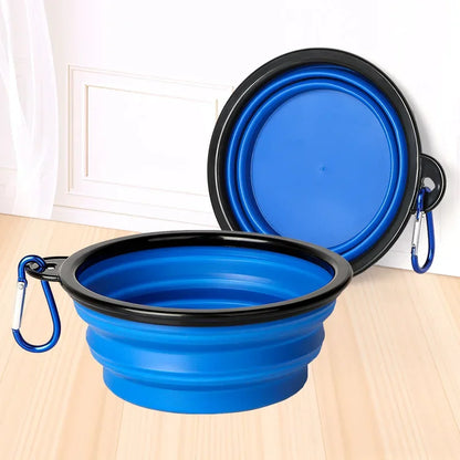 Collapsible Pet Silicone Dog Food Water Bowl Outdoor