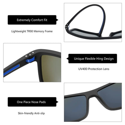 Polarized Sunglasses for Men Shades Lightweight TR90 Frame