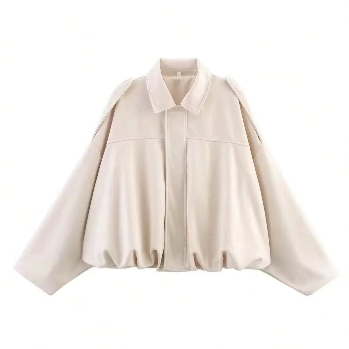 Women's Street Fashion Solid Coats Bat Sleeves Vintage Jackets