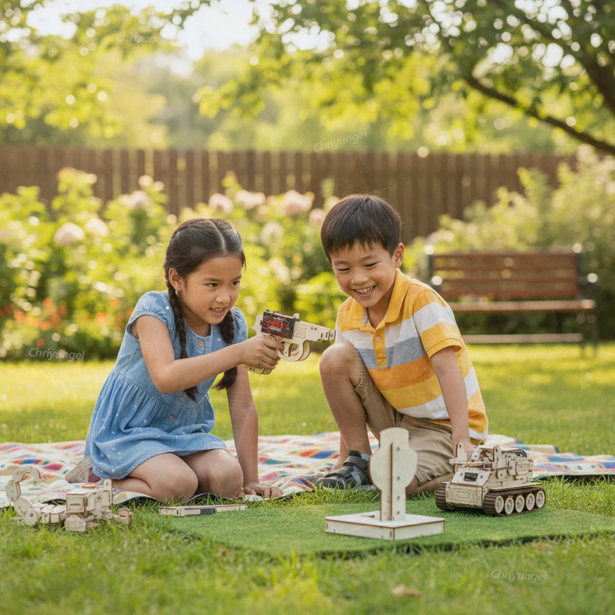 Wooden Target Shooting Game Kit Interactive Toys