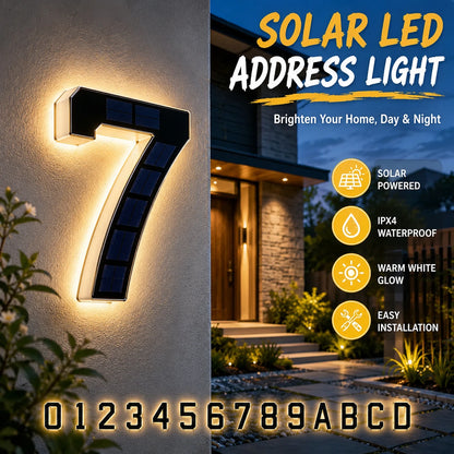 LED Solar House Number Light Waterproof Address Plate