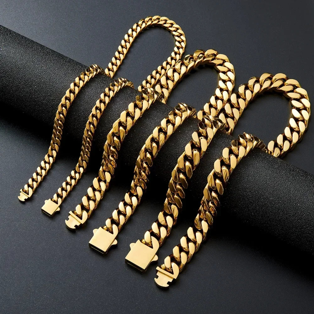 316 Stainless Steel Plated 18k Gold Fashion Hip Hop Bracelet