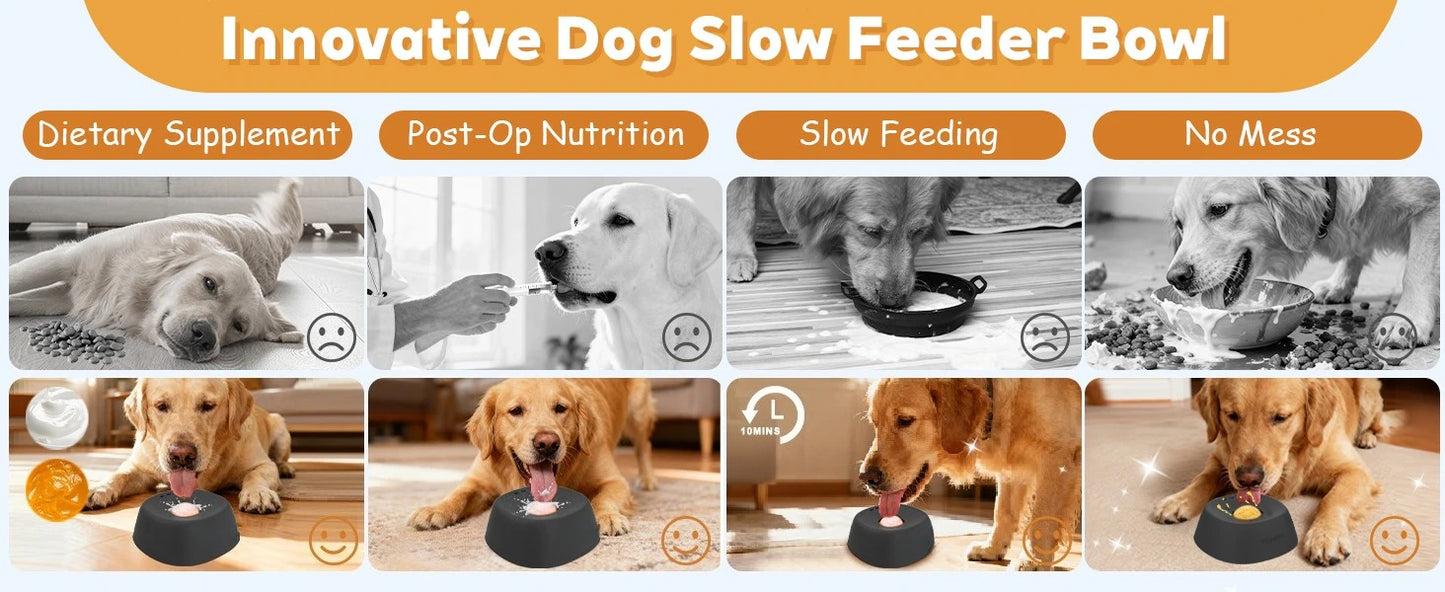 Slow Feeder Dog Bowls for Liquid Treat Bone Broth