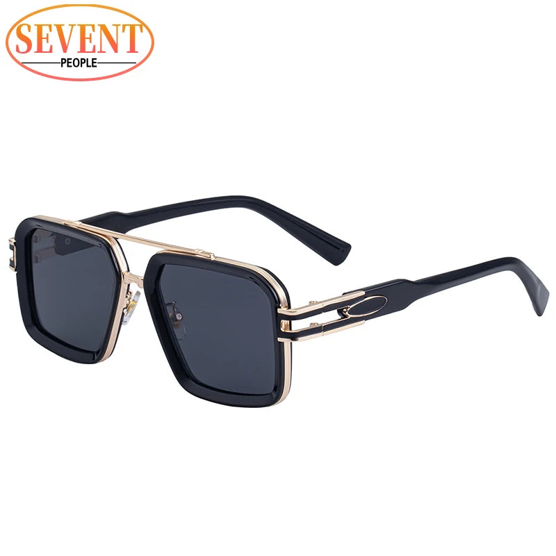 Oversized Steampunk Square Sunglasses Men Big Luxury Brand