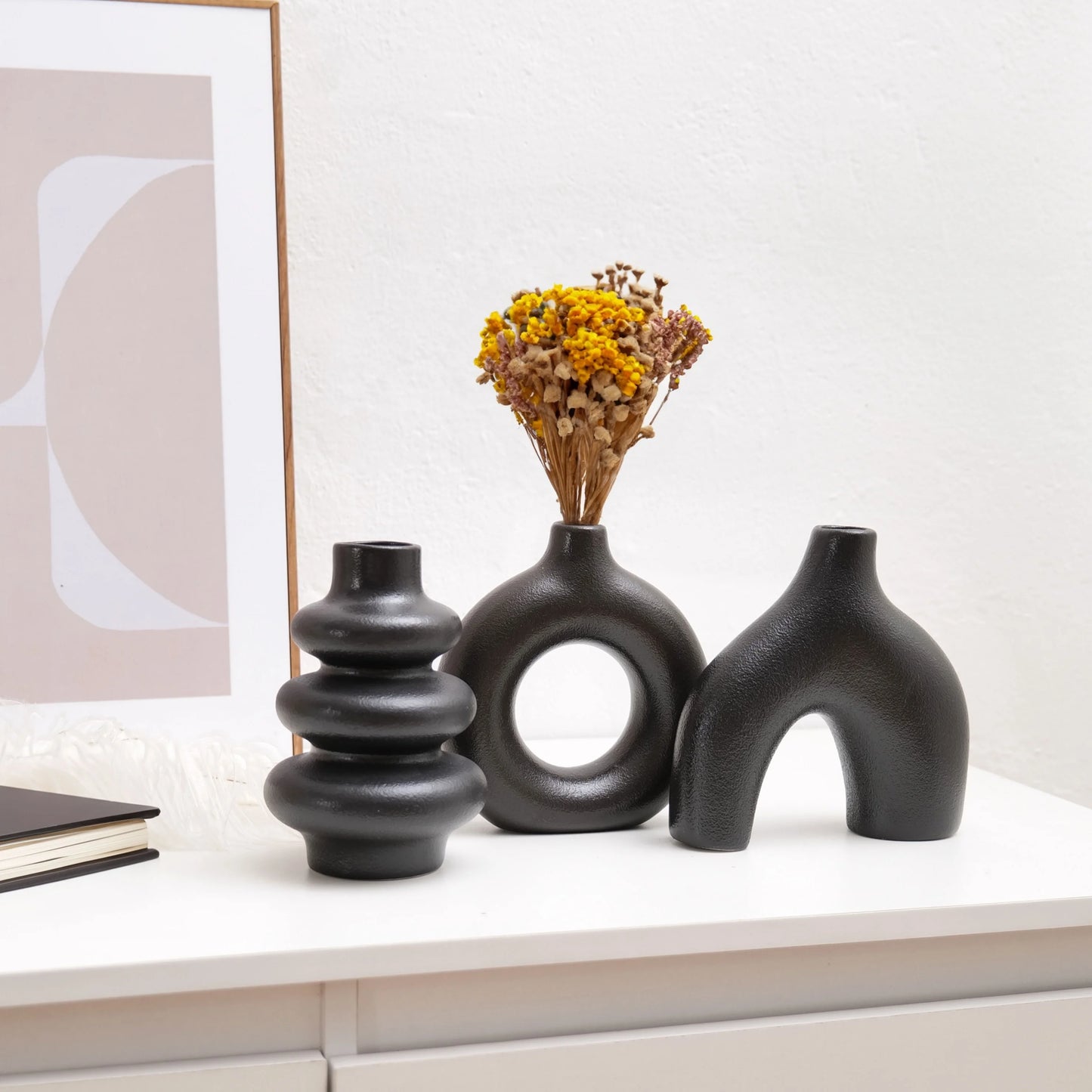Bohemian ceramic vase set decorative vase ornaments