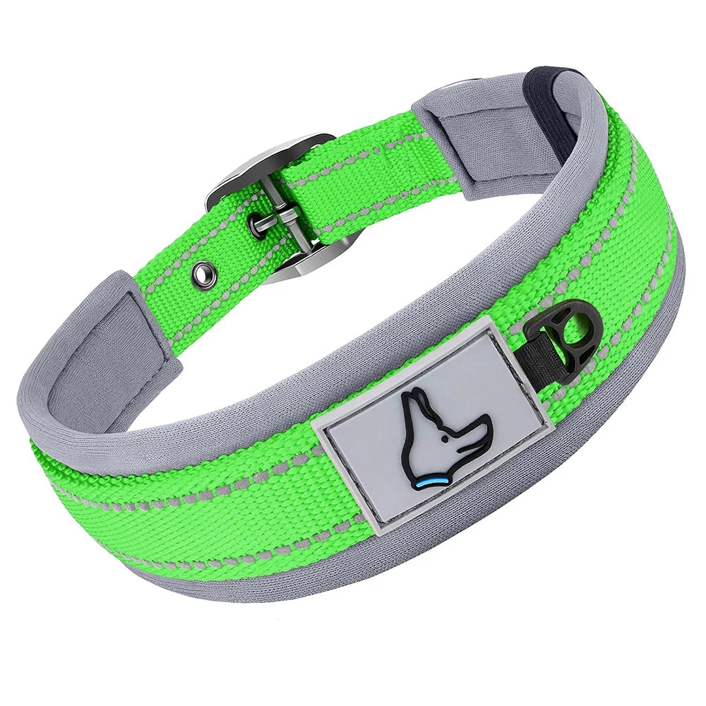Padded Dog Collars Soft Reflective Wide Pet Collars