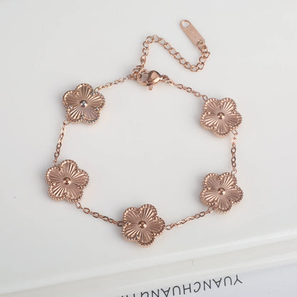 Stainless Steel Laser Five Leaf Flower Petal Adjustable Clover