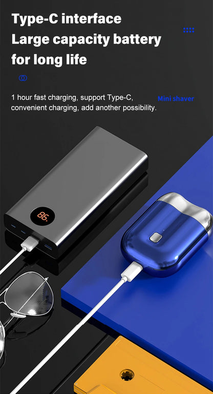 Portable Rotary Dual Ring Electric Shaver Men Shaver