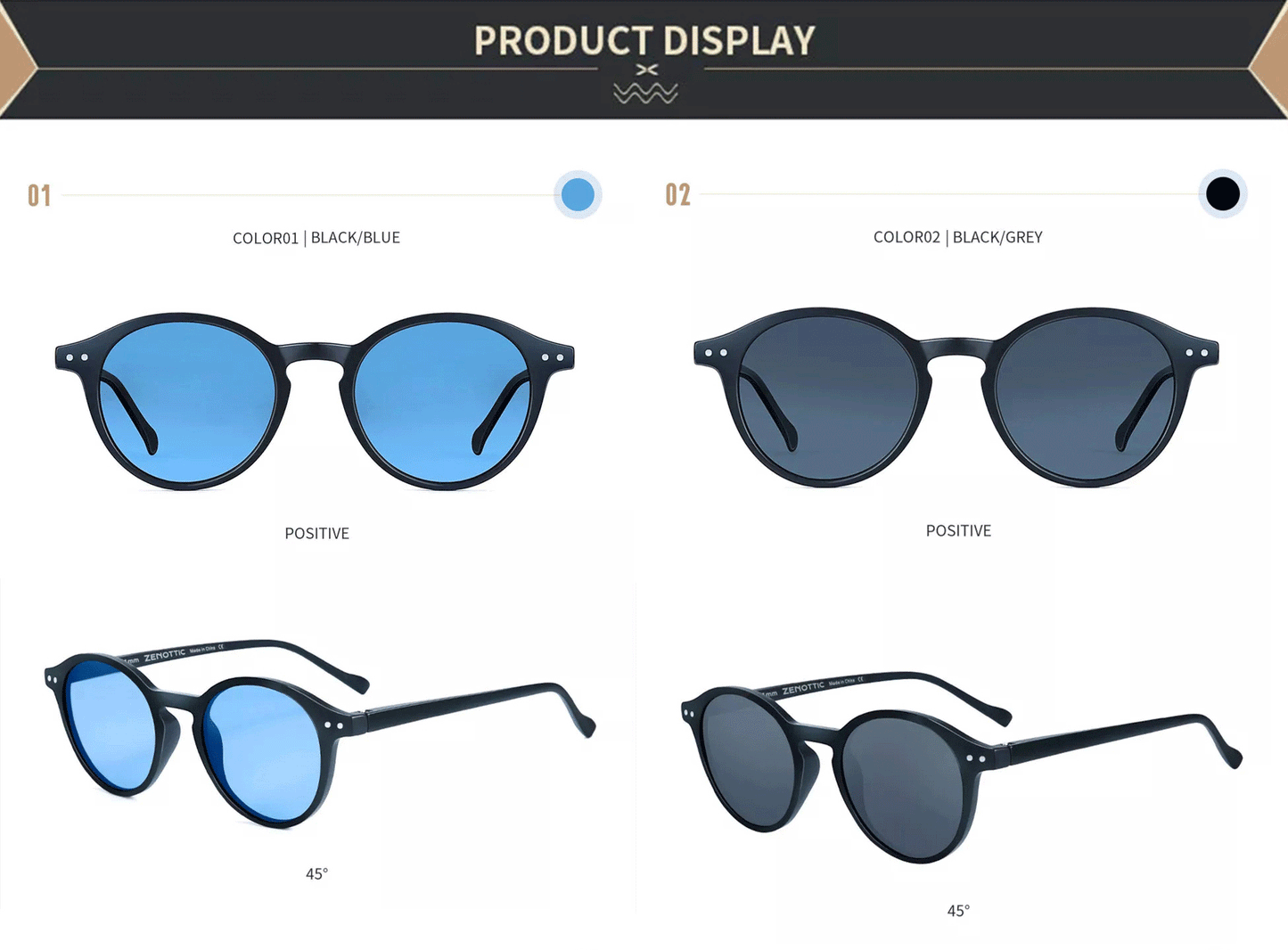Retro Circular Polarized Sunglasses Vintage
