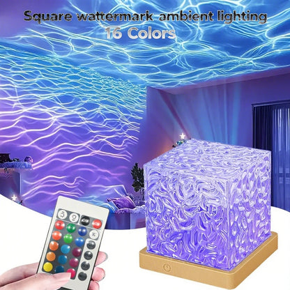 LED Water Ripples Lamp Galaxy Projector Night Light with Remote Control