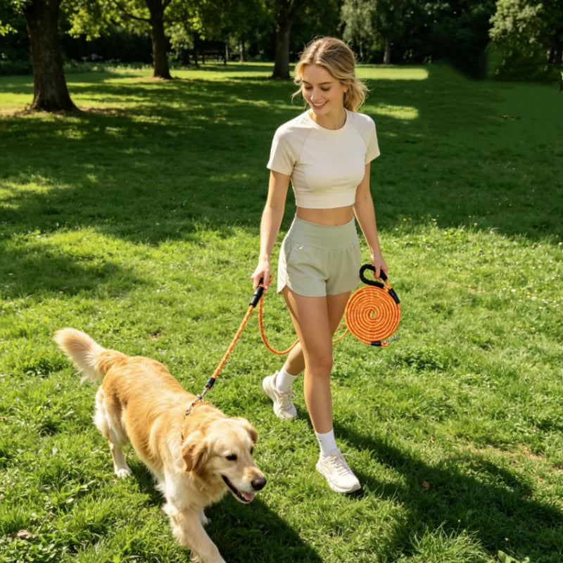 Soft Padded Reflective Long Dog Leash in Multiple Lengths