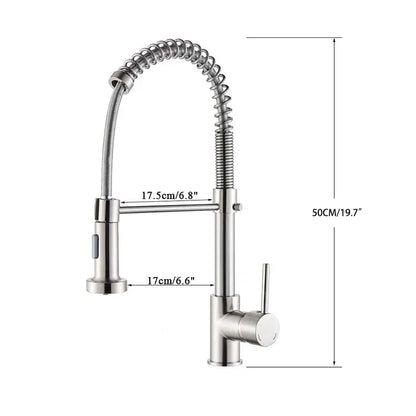 Spring Style Kitchen Faucet Brushed Nickel Faucet Pull Out