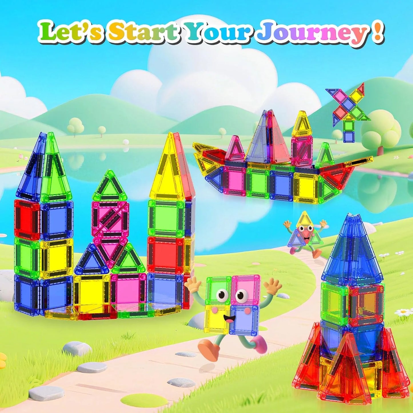Mini Magnetic Building Blocks Set with Storage Box