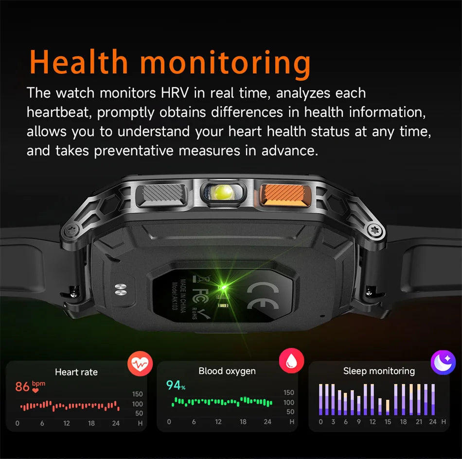 1400mAh Super Battery Durable Adult Smart Watch 2.01 inch