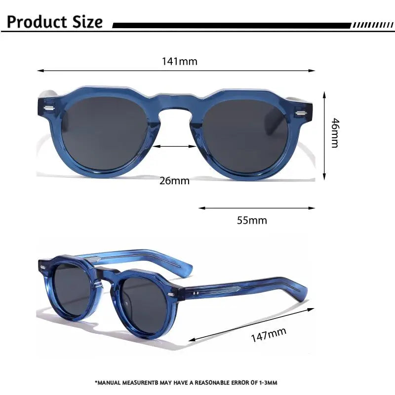 HBK Vintage Simple Round Men Sunglasses