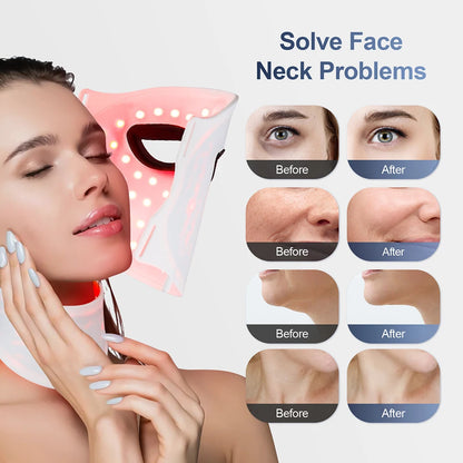 Silicone LED Mask Face With Neck 7 Colors LED Photo