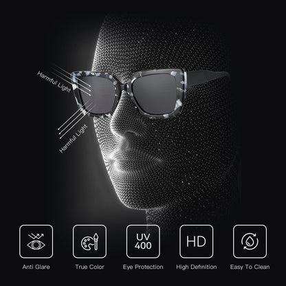 New Square Polarized Sunglasses Women Thick Frame