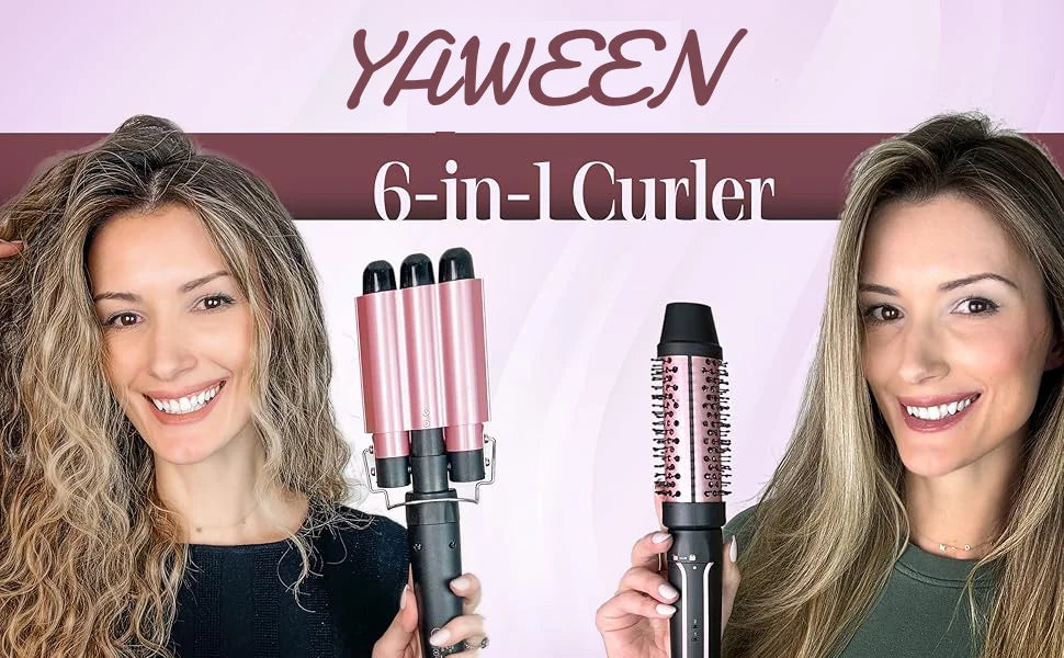 6-in-1 Hair Curler with 3 Barrel Hair Crimper