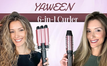 6-in-1 Hair Curler with 3 Barrel Hair Crimper