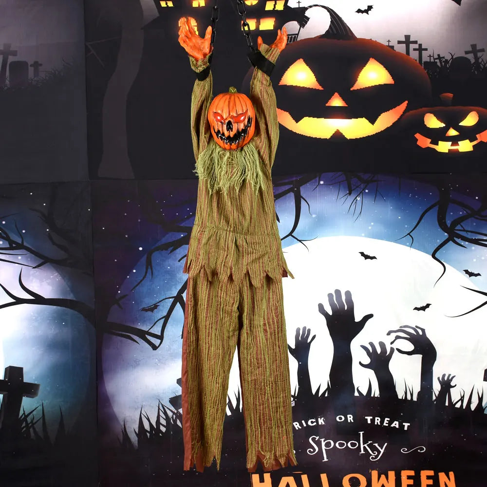 Halloween Decoration Hanging Pumpkin Head Scream