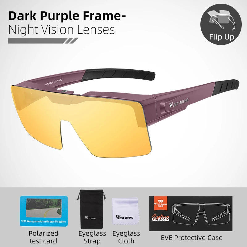 Photochromic Glasses Flip Design Polarized Sunglasses