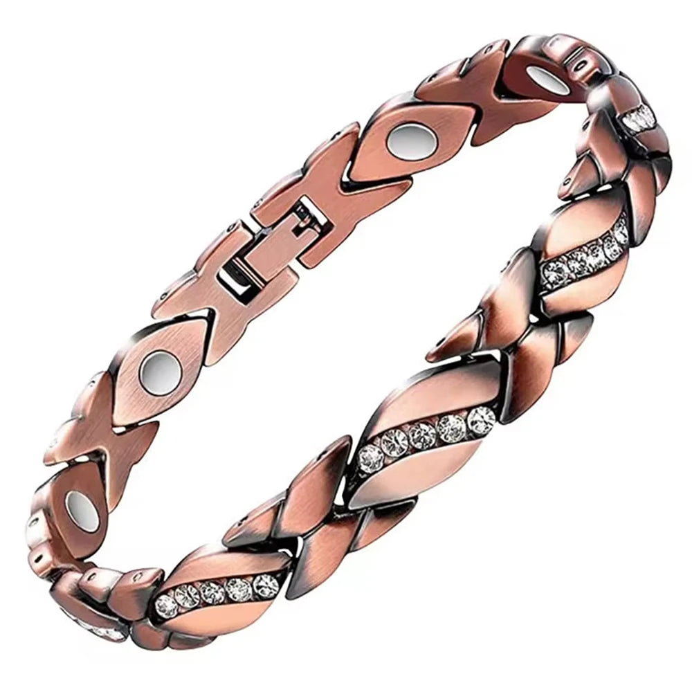 Lucky  Magnetic Therapy Bracelet for Women; Adjustable Copper